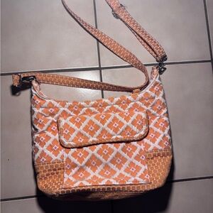 Berkshire Orange and White Crossbody Bag